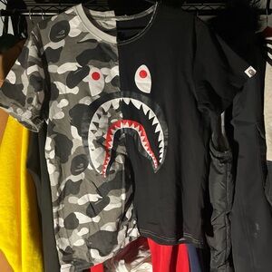 Mens Camouflage Shark Graphic T-Shirt